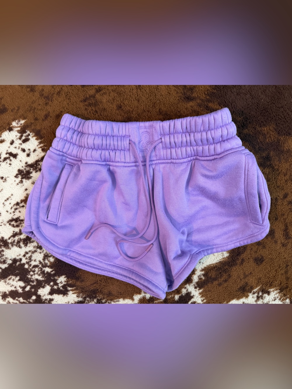Purple Fleece Lounge Shorts small